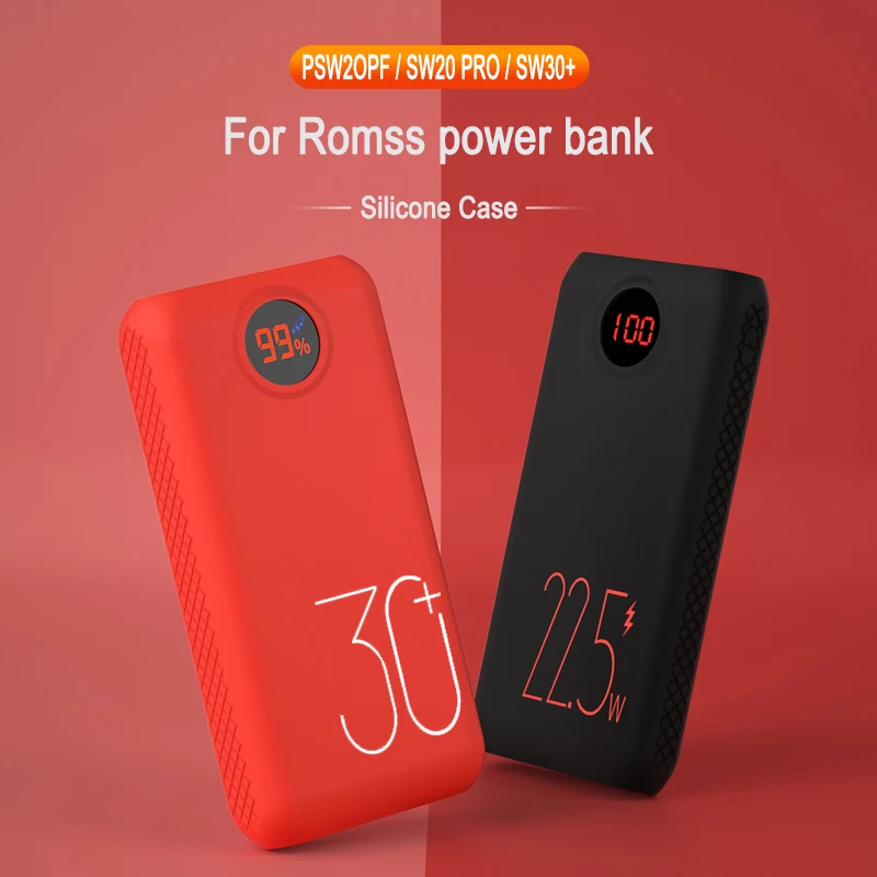 

Protective Case For Romoss PSW20PF / SW20 Pro HO20 Power Bank Soft Silicone Anti-impact/Skid Cover For Romoss SW30+ Accessories