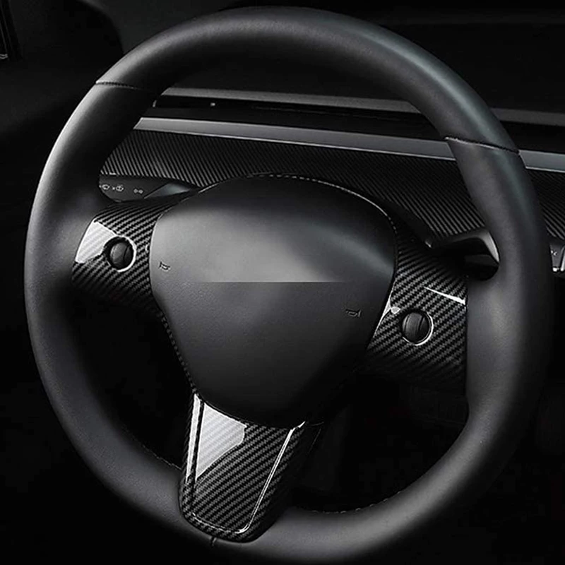 Чехол для автомобильного интерьера Tesla Model 3 Y 2017-2020 углеродное волокно защитная