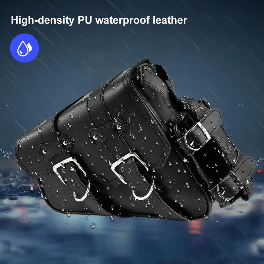 

2Type PU Leather Motorcycle Saddle Bag for Harley Luggage Saddle Bag Pouch Black for Honda Motorbike Side Tool Bag Dropship