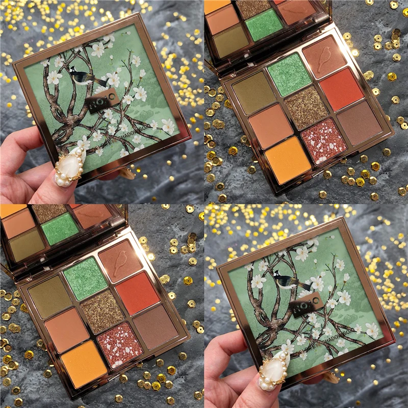 Палитра блестящих алмазных теней для век 9 цветов кремовая гладкая мерцающая