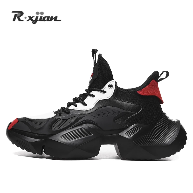 Мужские кроссовки для бега R.xjian черные дышащие большой размер 46 мужская