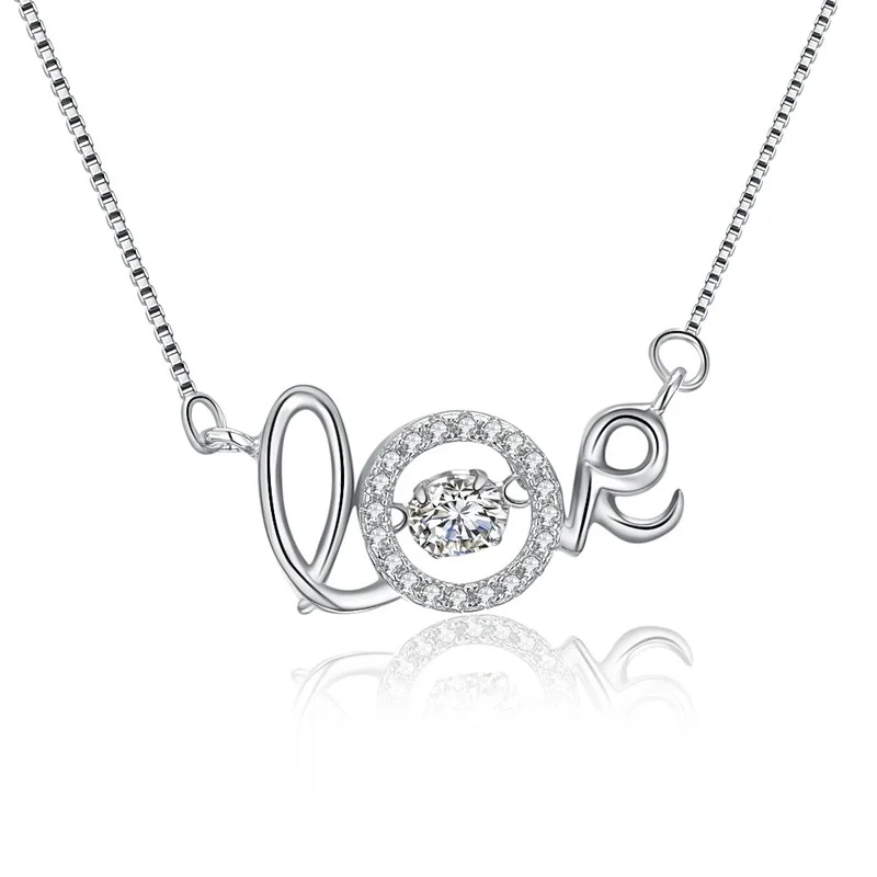 Женская цепочка с подвеской в виде букв алфавита из серебра 925 пробы|Ожерелья