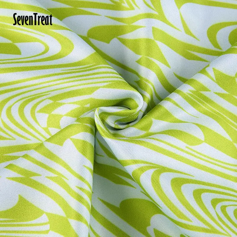 

Crop Top Women Wave Print Y2K Tanks 2021 Summer Sleeve Cut Vest Fashion O Neck Tank Top Casual Basic Camis Tops for Girl New