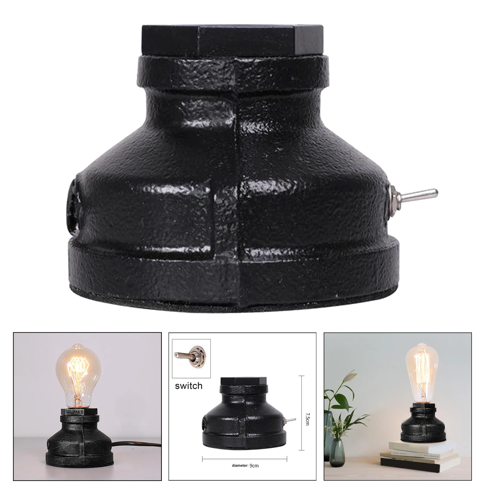 

Industrial Vintage Desk Lamp Base Accent Holder Table Lamp Decor Bar Bedroom