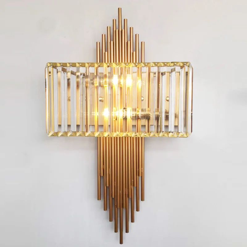 Современная Большая Хрустальная настенная лампа светодиодный светильник с