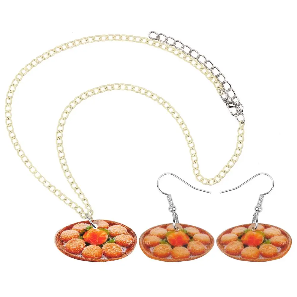 Набор из колье и серёг с подвеской в виде тыквы