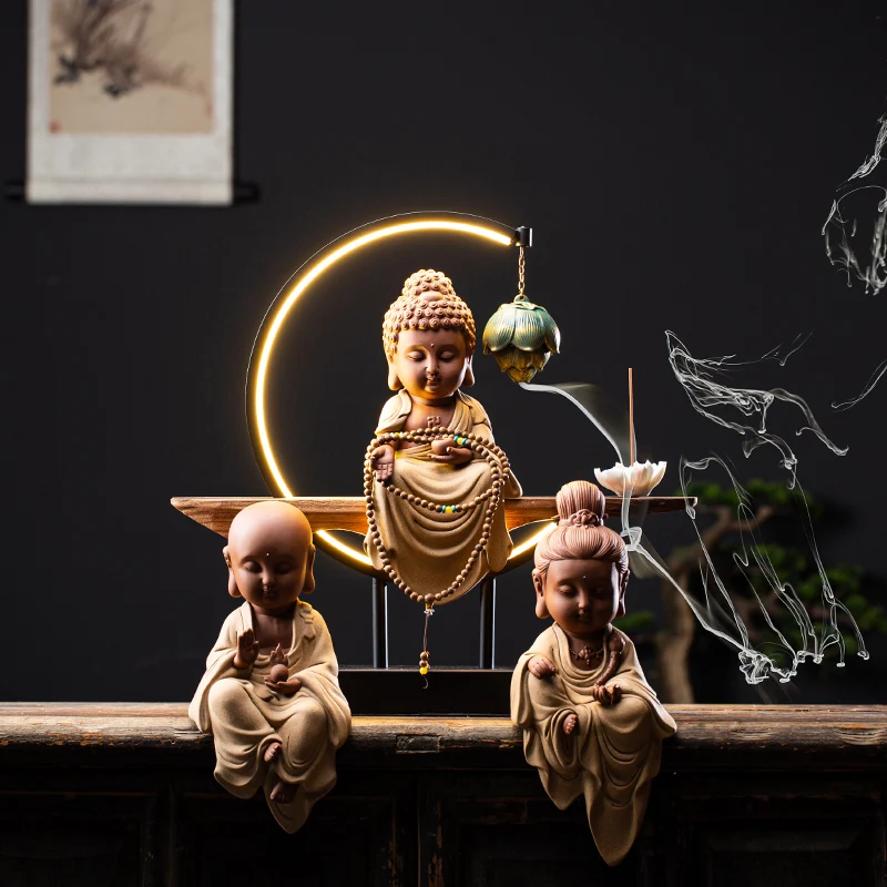 Modern Buddha Incense Burner Ceramic Waterfall Backflow Hanging Lotus Smoke Fountain Insensario Home Decor EF50XL | Дом и сад