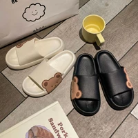 thick soled one word sandals and slippers female summer cute cartoon indoor and outdoor beach shoes