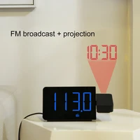 fanju digital watch alarm clock fm radio nightlight time with projector wall desktop electronic table clocks home decor