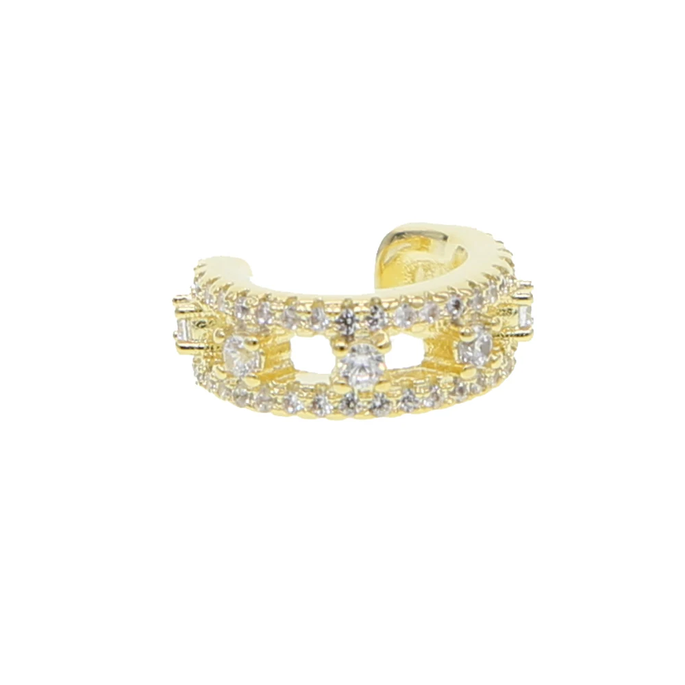 Женские серьги-клипсы серебряного цвета с фианитом небольшие размеры 1 шт. |