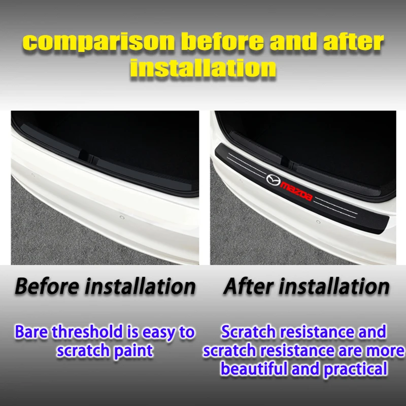 Автомобильный 3D багажник задний бампер отделка из углеродного волокна наклейка