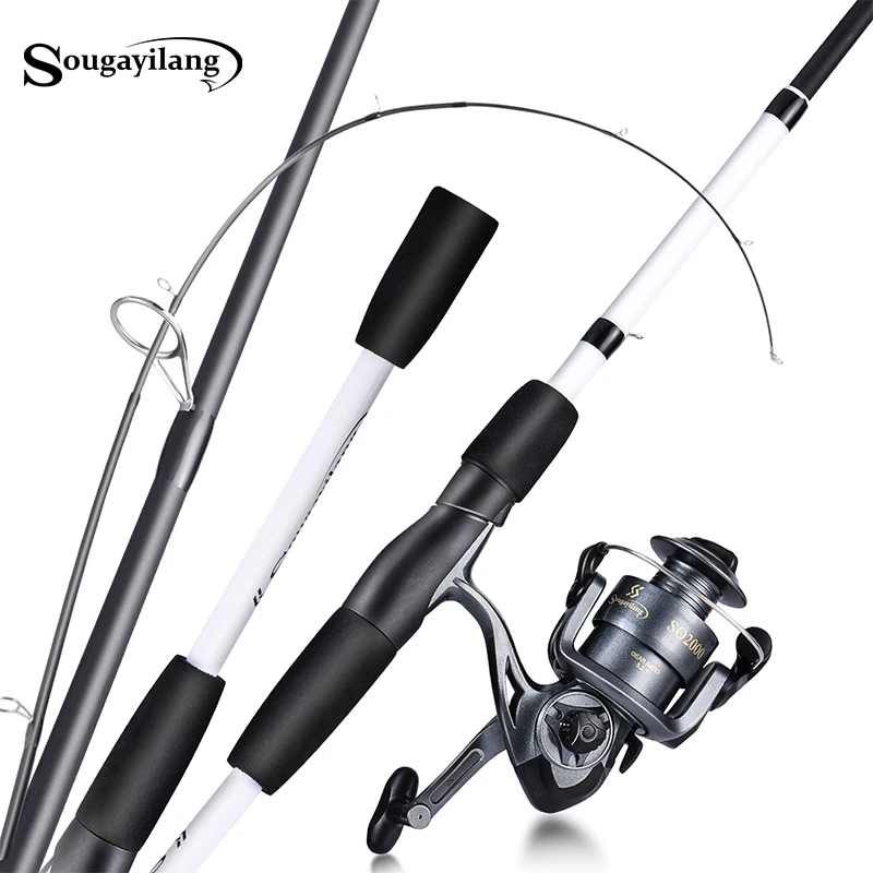 

Sougayilang 1.98m Fishing Rod Combo Portable 4 Section Carbon Fiber Fishing Pole and 1000-4000 Spinning Reel Fishing Tackle Set