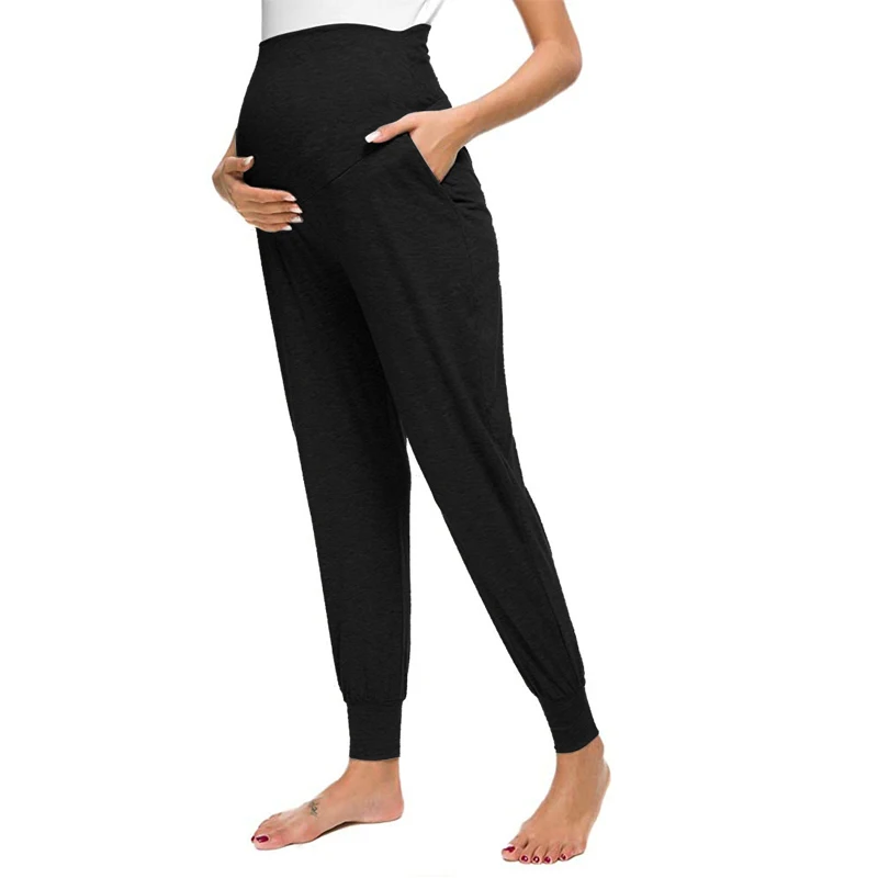 

2021 Summer Hot Sell Women Maternity Active Pants Drawstring Yoga Jogger Workout Pregnancy Sportwear Sweatpants With Pockets