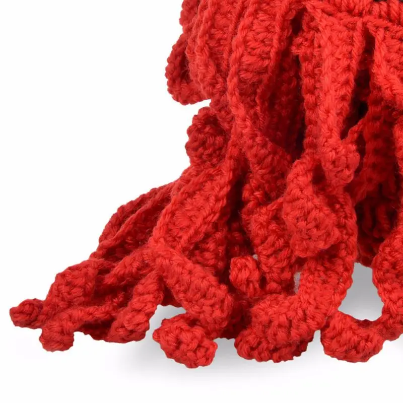 Мужские и женские забавные креативные щупальца черного осьминога вязаная шапка