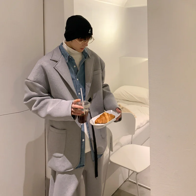 Модные утепленные однотонные блейзеры UMI MAO в Корейском стиле на осень и зиму для