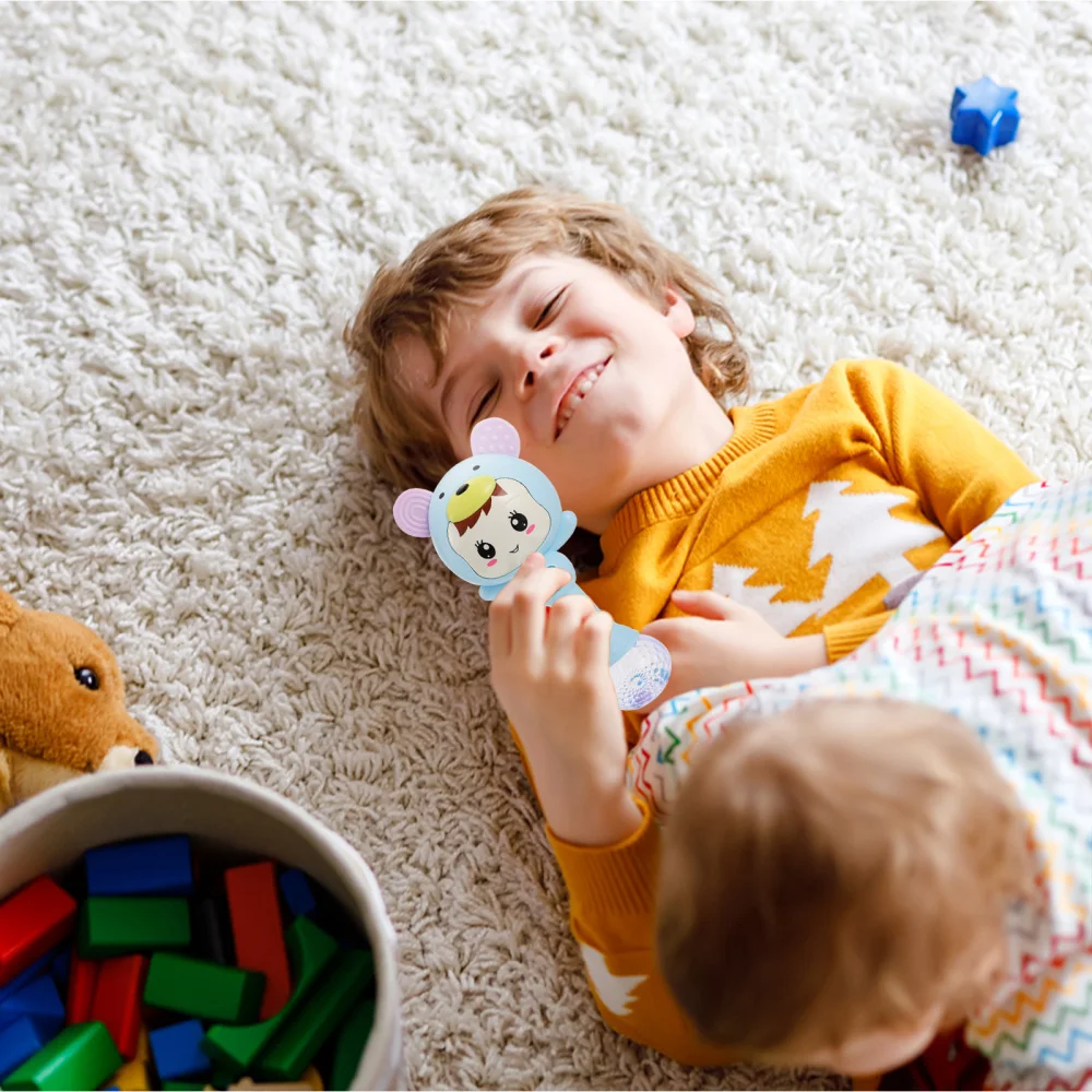 

Baby Handled Rattle Toddle Early Learning with Story Sand Hammer