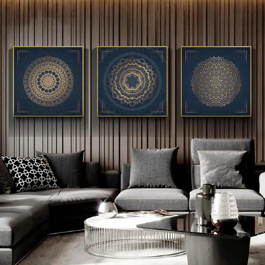 

Mandala Round Gold Retro Pattern Elegant Decorative Painting Poster Wall Art Canvas Printing Bedroom Living Room Home Decoration