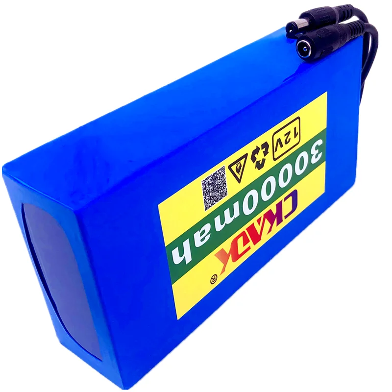 100% новый портативный литий-ионный аккумулятор 12 В 30000 мАч DC 6 в 30 ач с вилкой