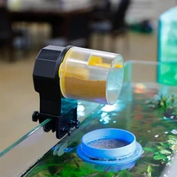 automatic fish feeder electric intelligence moisture proof plastic food dispenser for aquarium fish tank yellow