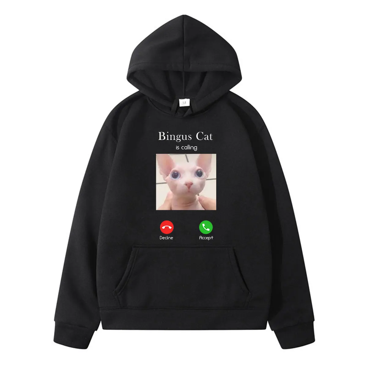 

Bingus Cat Is Calling Memes 2021New Fashion Cat Print Winter Long Sleeve Thick Loose Couples Sport Casual Hoodie Hip Hop Trend