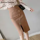 Женские юбки из шифона новые модные размера плюс миди юбки на пуговицах эластичное облегающее обтягивающая одежда юбка для женщин элегантные офисные юбки-карандаш