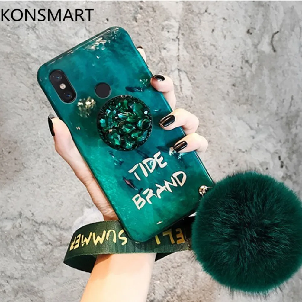 Чехол для Xiaomi Redmi Note 7 5 Pro K20 K20Pro Go 7A 5A S2 со стразами держатель синий свет мягкий