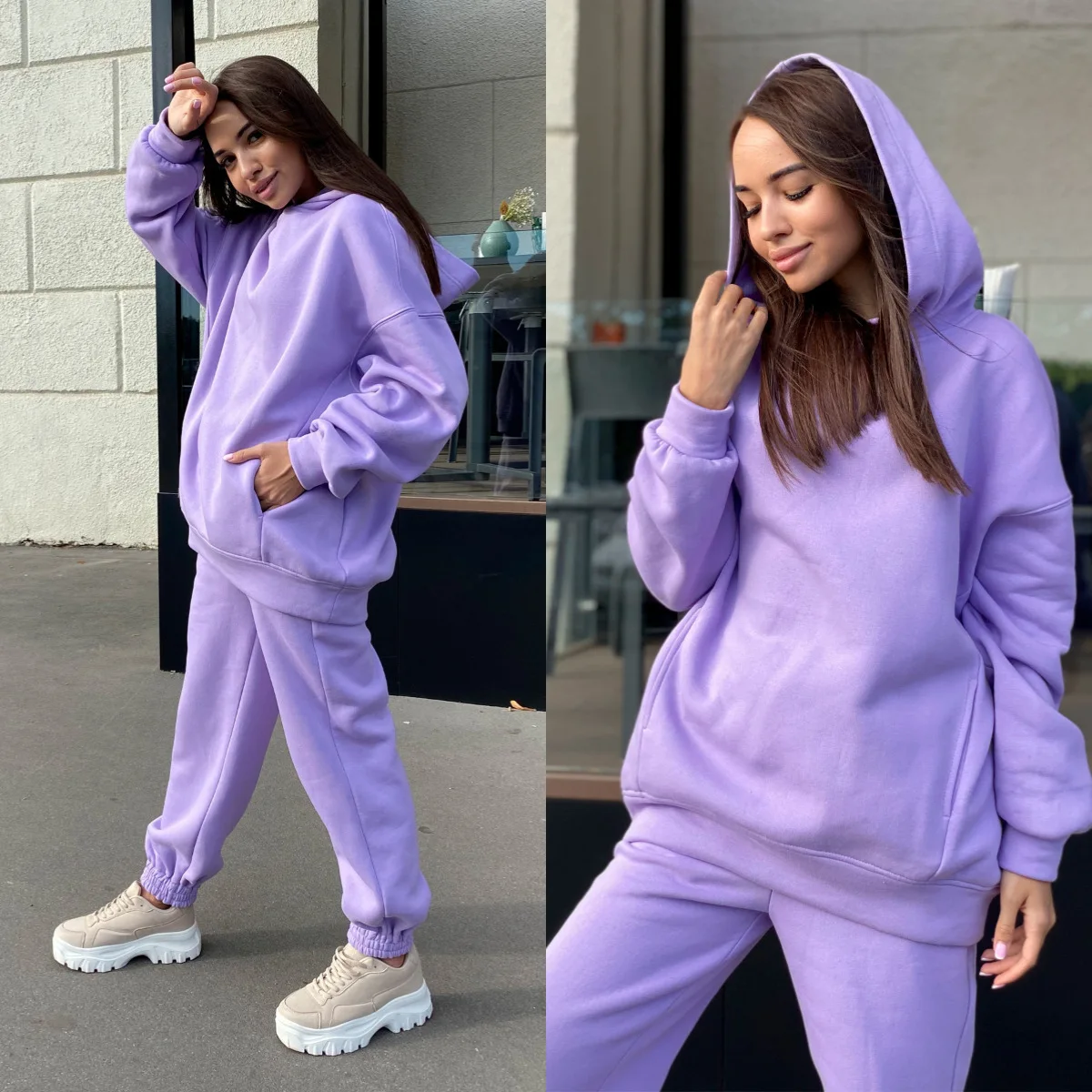 

Women Knitted Tracksuit Turtleneck Sweater Casual Suit Autumn Winter 2 Piece Set Knit Pants Sporting Suit Femme Clothing