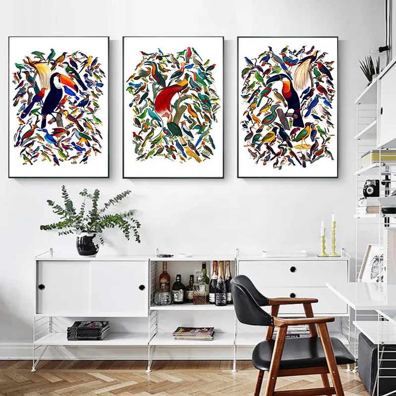 

Коллекция «Сто птиц», комиксы, настенные художественные картины, печать, холст, постер, фотографии, домашний декор