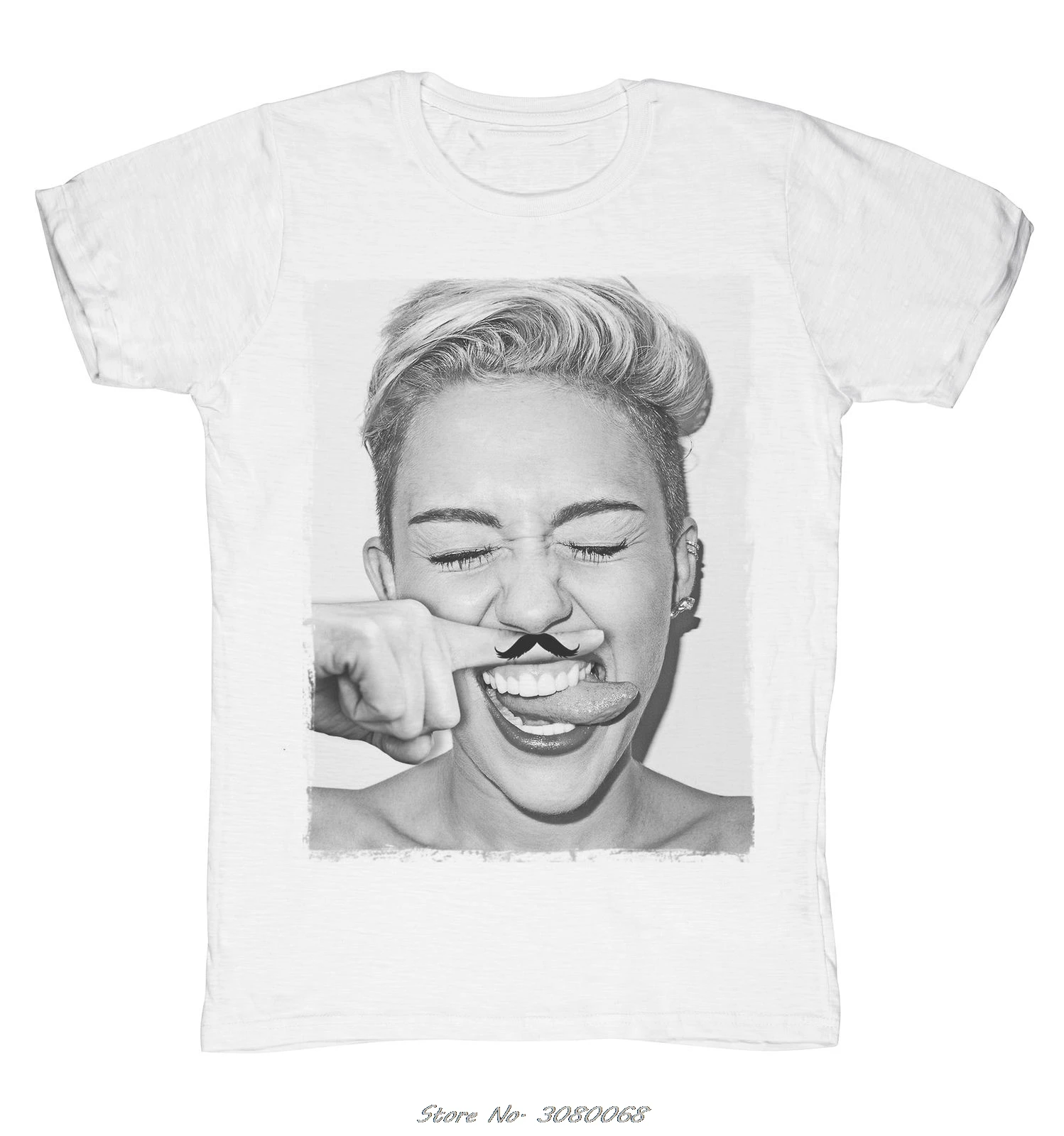 

New Blaze Man Funny Miley Cyrus Mustache Gift Idea T-shirt Men Short Sleeve Cotton Shirt Cool Tees Tops Streetwear