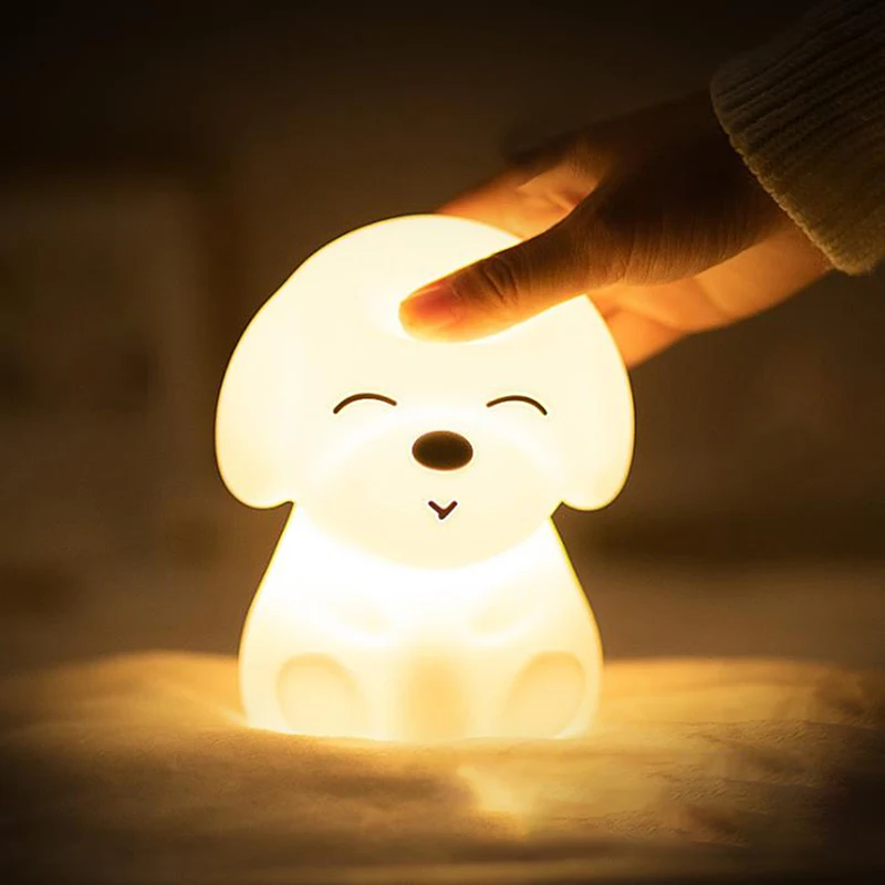 

Dog LED Night Light Touch Sensor Rmote Control 16 Colors Dimmable USB Rechargeab