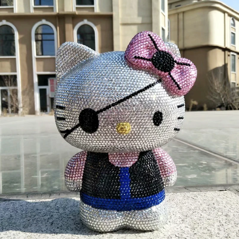 Блестящая копилка с кошечкой стразы счастливый кот миниатюрные фигурки