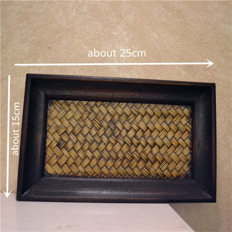 Новогодний бамбуковый поднос в стиле ретро для хранения тайском DIY деревянный