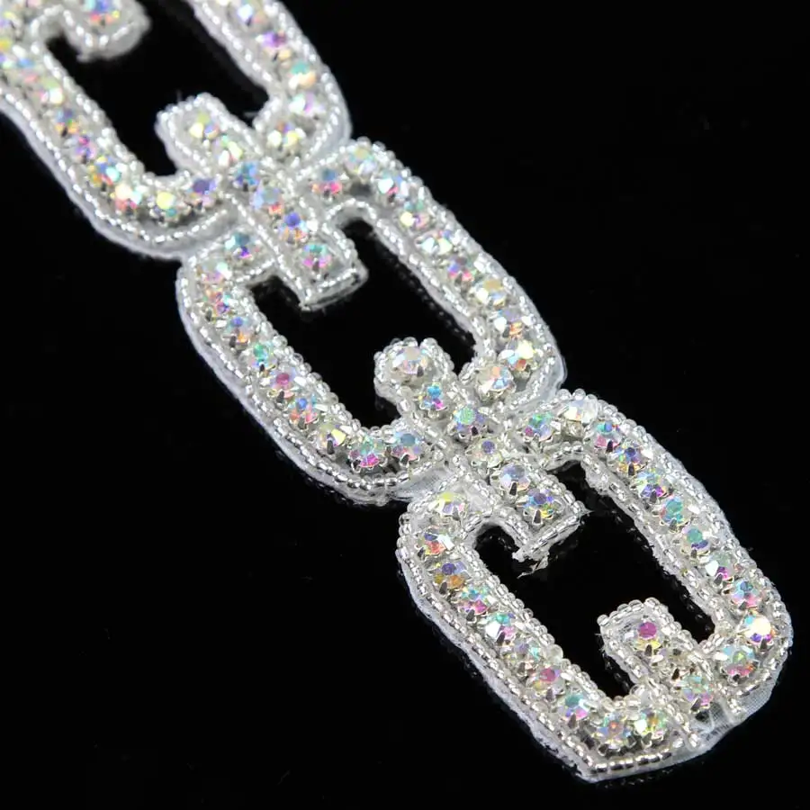 

10 ярдов Стразы Серебряная аппликация AB Стразы отделка кристаллы утюгом на свадьбу костюм рукоделие