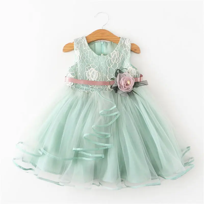 

Baby Girls Spring Flower Elegant Dress Child Girls Birthday Party Tulle Fabric Princess Tutu Vestidos Kids Summer Casual Clothes