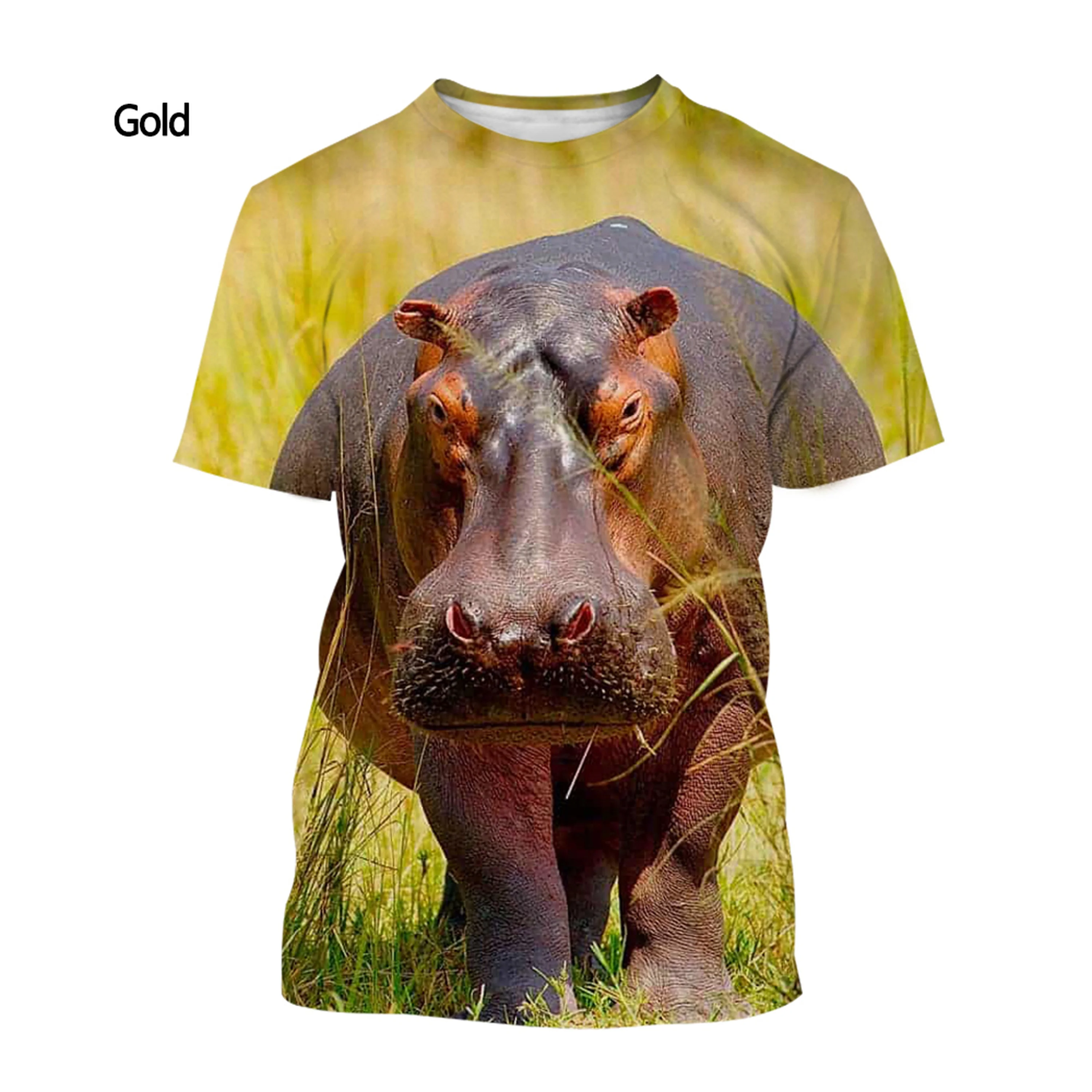 Новая модная футболка с 3D-принтом в стиле Бегемотика мужская и женская летняя