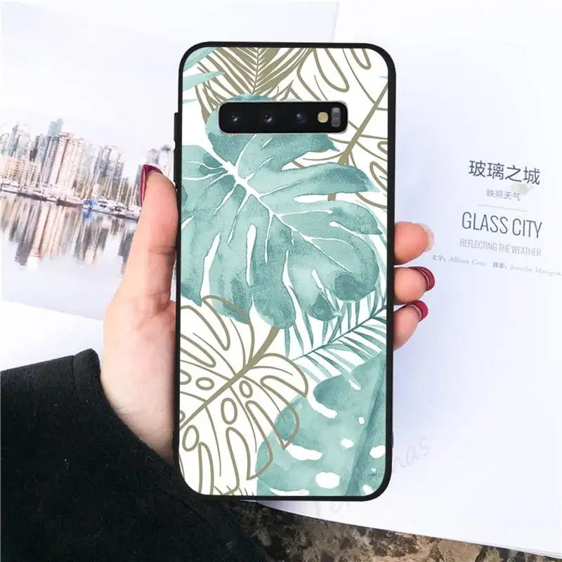 

Retro Leaves Phone Case For Samsung galaxy S 8 9 10 20 21 30 A 30 50 51 70 note 10 plus Ultra 5g