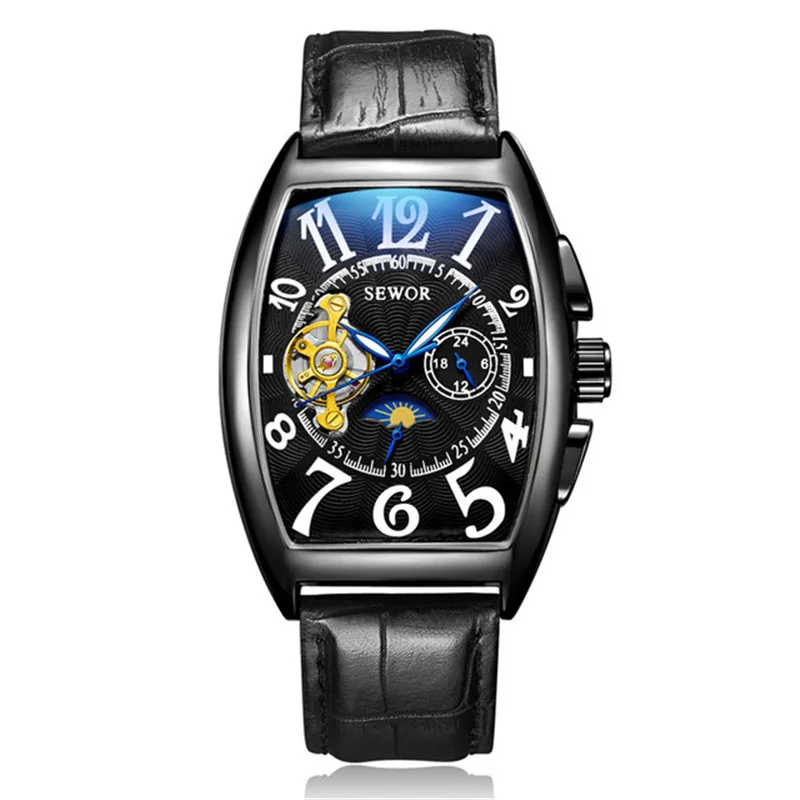 Модные деловые механические часы tourbillon мужские в европейском и американском