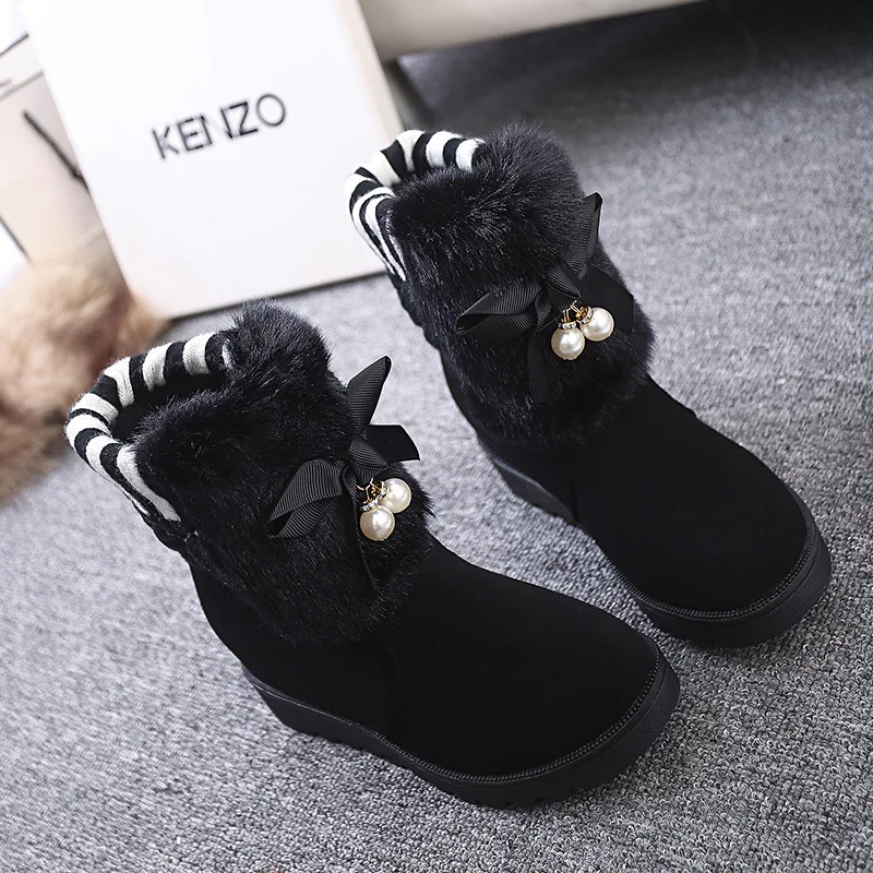 

Women Winter Shoes Keep Warm Fur Short Tube Snow Boots Round Head Leather Ankle Boots Brown Black Waterproof Winter Boots Women