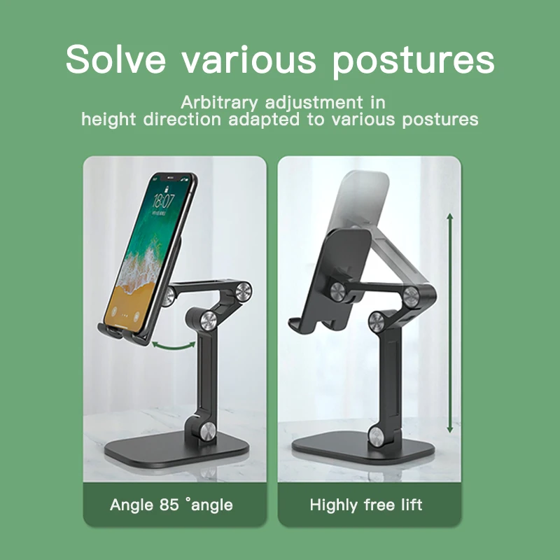 

Multi-angle Phone Holders for Desk Charger Alloy Dock Station for iPhone 12 Samsung S20 Huawei phone Adjust Mobile Stand Bracket