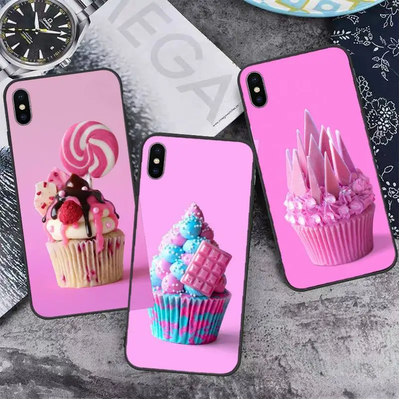 

Cupcake Food colorful dessert cute Phone Case for iPhone 12 11 mini pro XS MAX 8 7 6 6S Plus X 5S SE 2020 XR