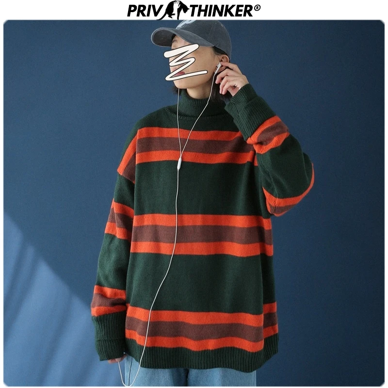 Privathinker женские полосатые пуловеры на осень и зиму свитер с высоким воротом