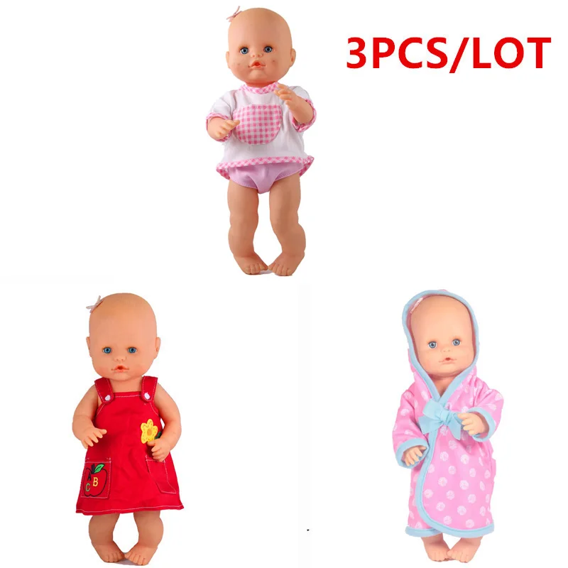13 дюймов, Одежда для кукол, 35 см, Nenuco кукла, Ropa Nenuco y su Hermanita, аксессуары для кукол, 1 короткий наряд, 1 розовый кружевной наряд, 1 платье - Цвет: 3pcs mixed 2