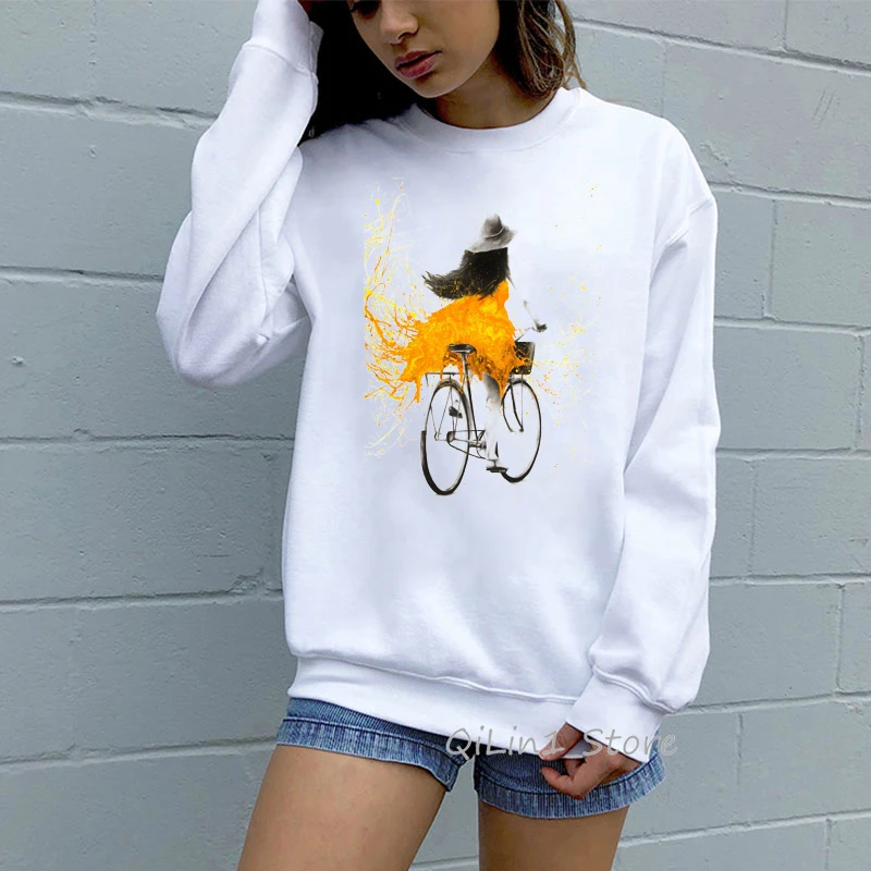 Толстовка Женская с длинным рукавом балетный художественный принт акварелью