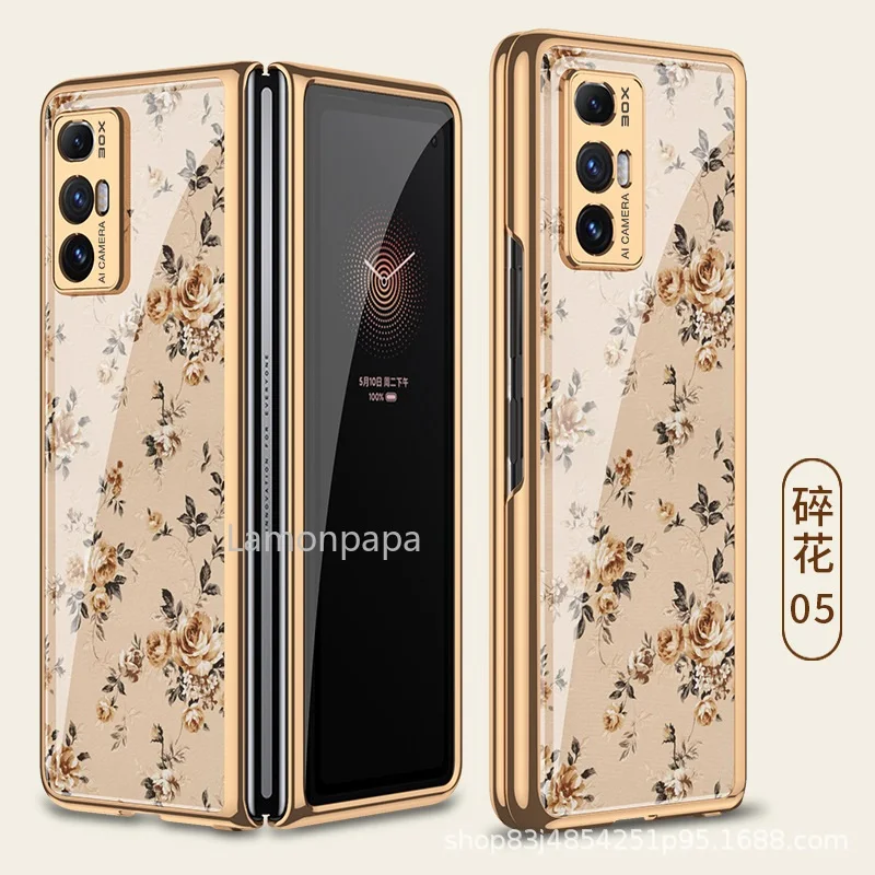 Винтажный чехол с цветочным рисунком для Xiaomi Mix Fold полноразмерный покрытием из