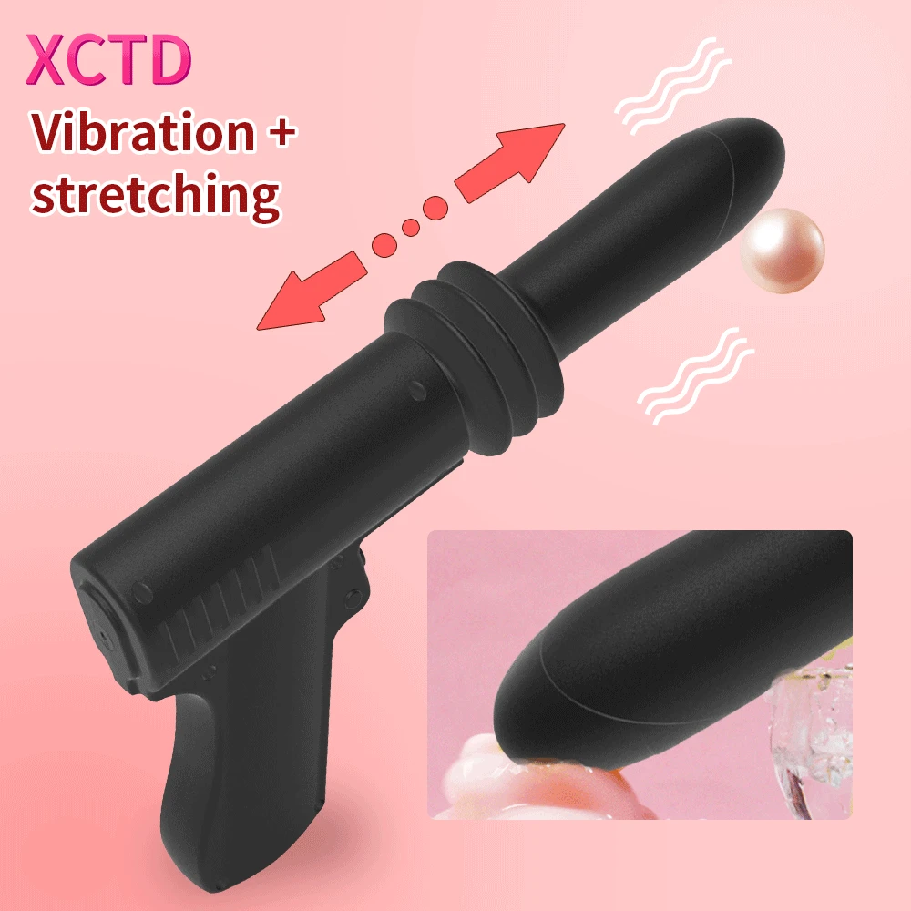 Women Sex Toys Gun Shaped Big Dildo Vibrator Automatic Up Down Vaginal Massage G-spot Stimulator Retractable Sex Toys For Female