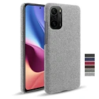 Тканевый кожаный чехол для Xiaomi Mi Poco F3 M3 X3 NFC F2 11X Pro F1 11 10T, Тонкий ретро тканевый жесткий чехол из поликарбоната для Redmi Note 8 9 10 Pro