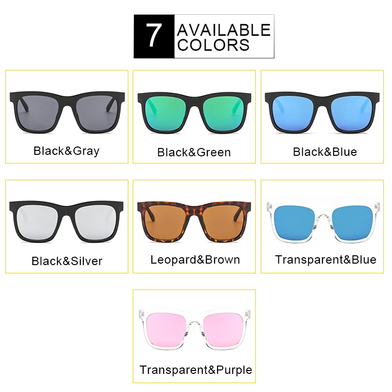 Higodoy квадратные большие светоотражающие солнцезащитные очки в стиле ретро