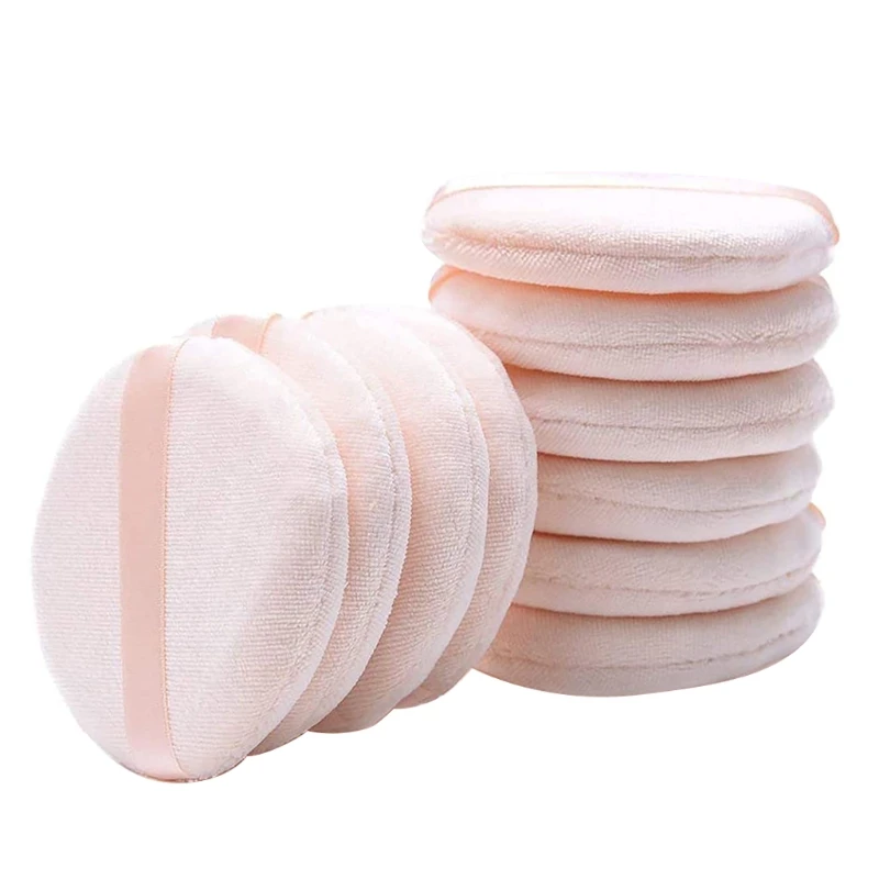 Пуховая пуховка из чистого хлопка для рассыпчатой пудры минеральная пудра