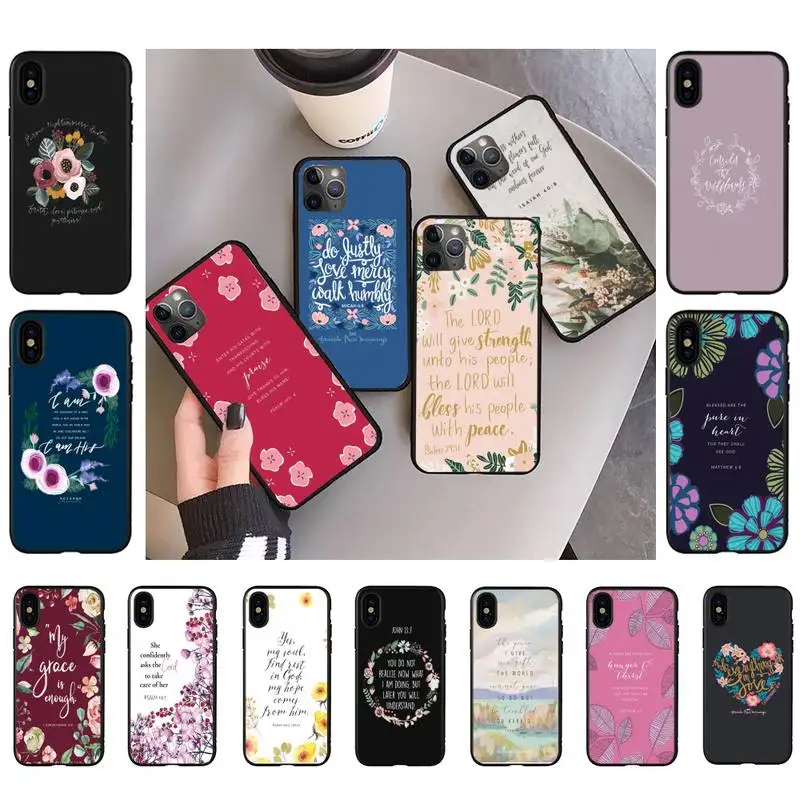 

YNDFCNB Bible Verse Prayer God Jesus Phone Case for iPhone 11 12 13 mini pro XS MAX 8 7 6 6S Plus X 5S SE 2020 XR case