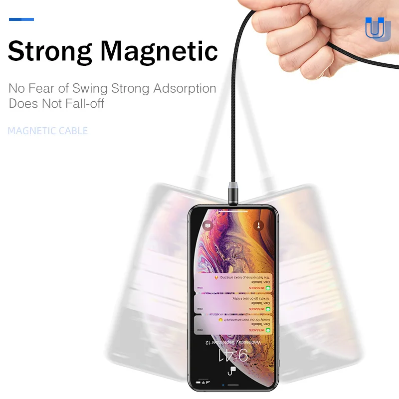Магнитный кабель Micro USB 5 В 2 4 А м магнитный провод для зарядки телефона Android